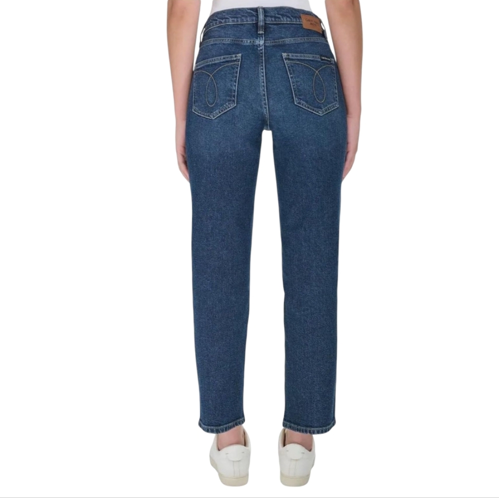 Calvin Klein Women's Size 14 High Rise Straight Leg Dark Blue Jeans - Picture 5 of 8